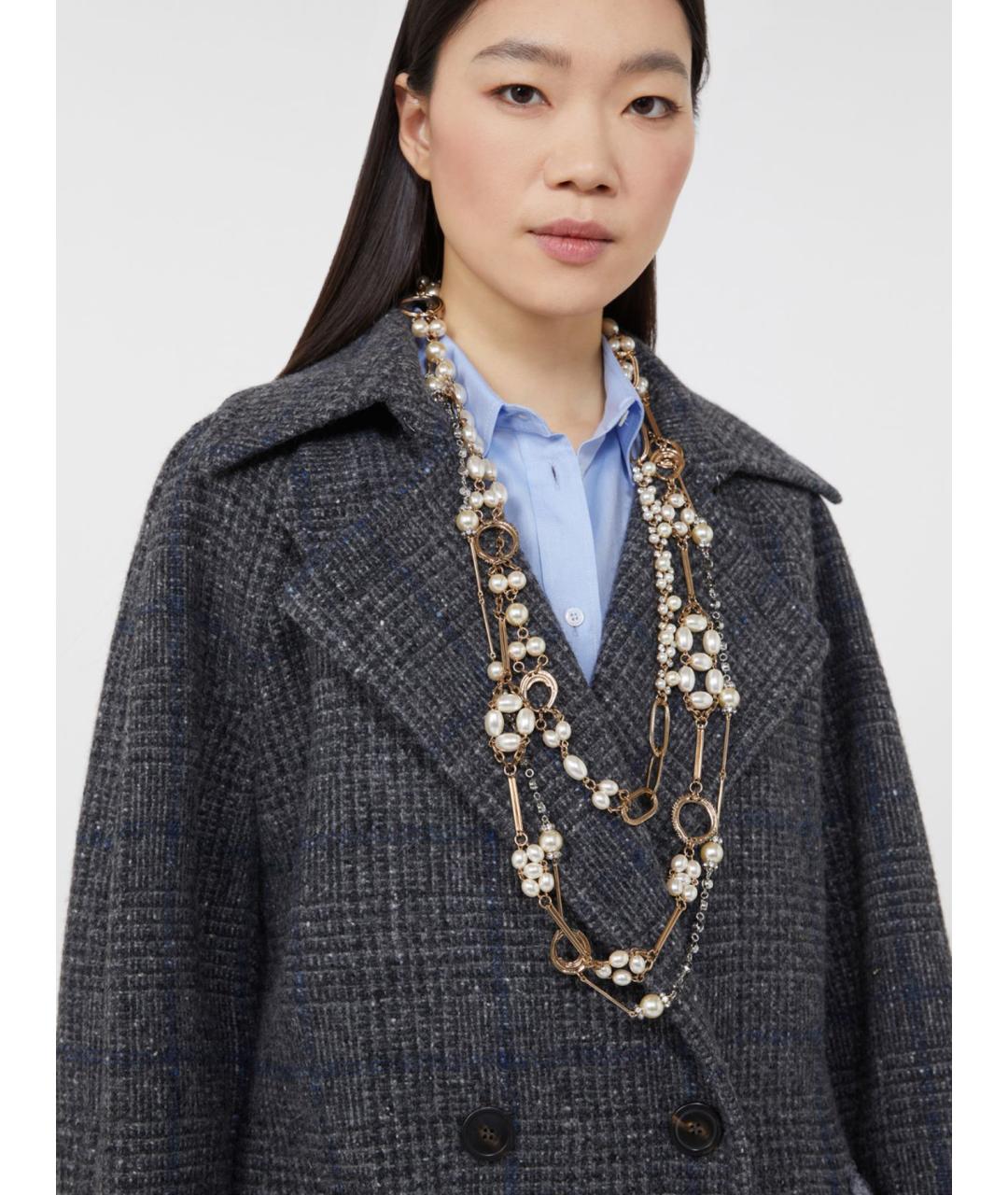WEEKEND MAX MARA Золотое металлическое колье, фото 2