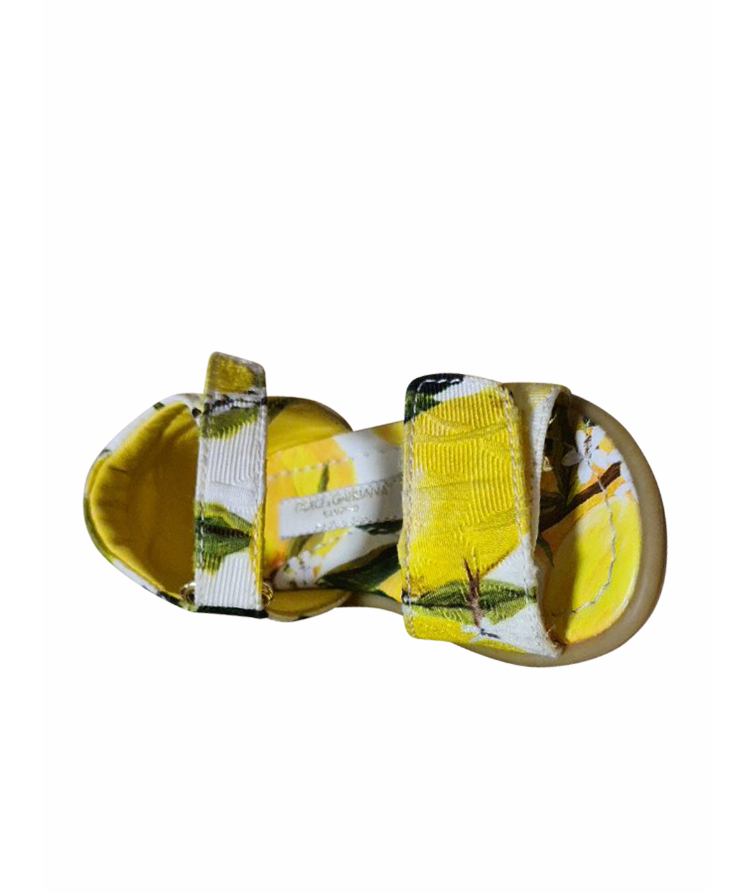 DOLCE&GABBANA Желтые кожаные сандалии и шлепанцы, фото 1