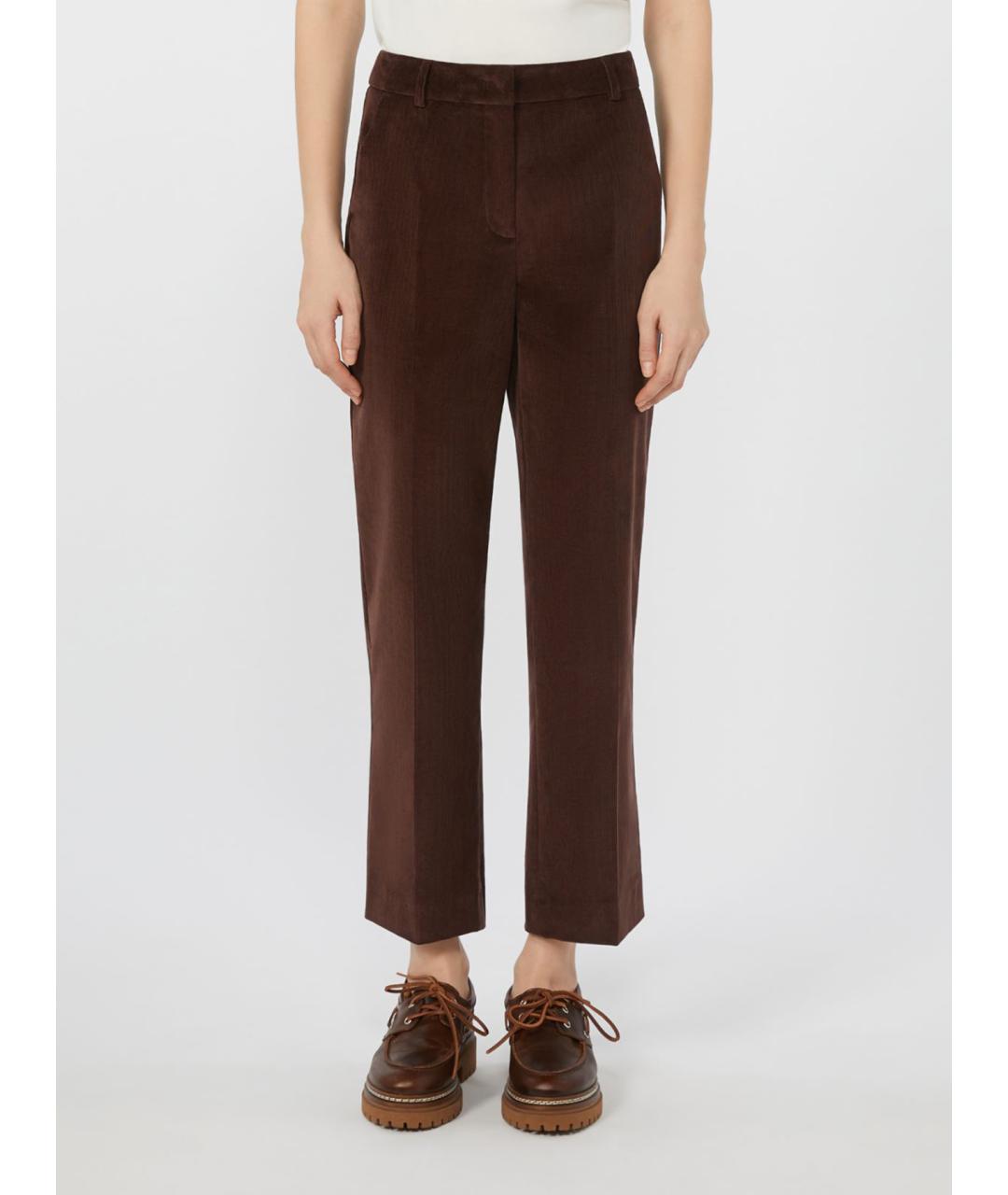 WEEKEND MAX MARA Коричневые хлопковые прямые джинсы, фото 4