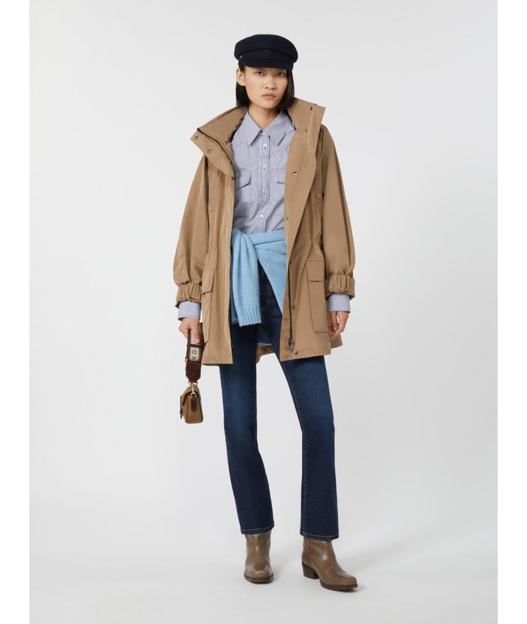 WEEKEND MAX MARA Бежевая полиэстеровая парка, фото 2