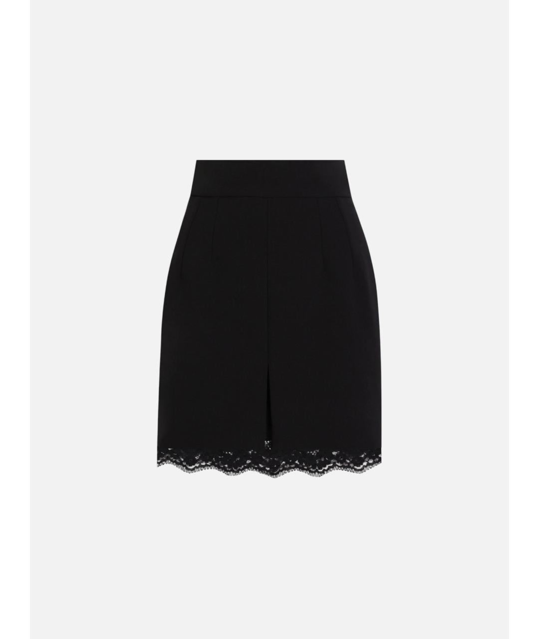 DOLCE&GABBANA Черная шелковая юбка миди, фото 4