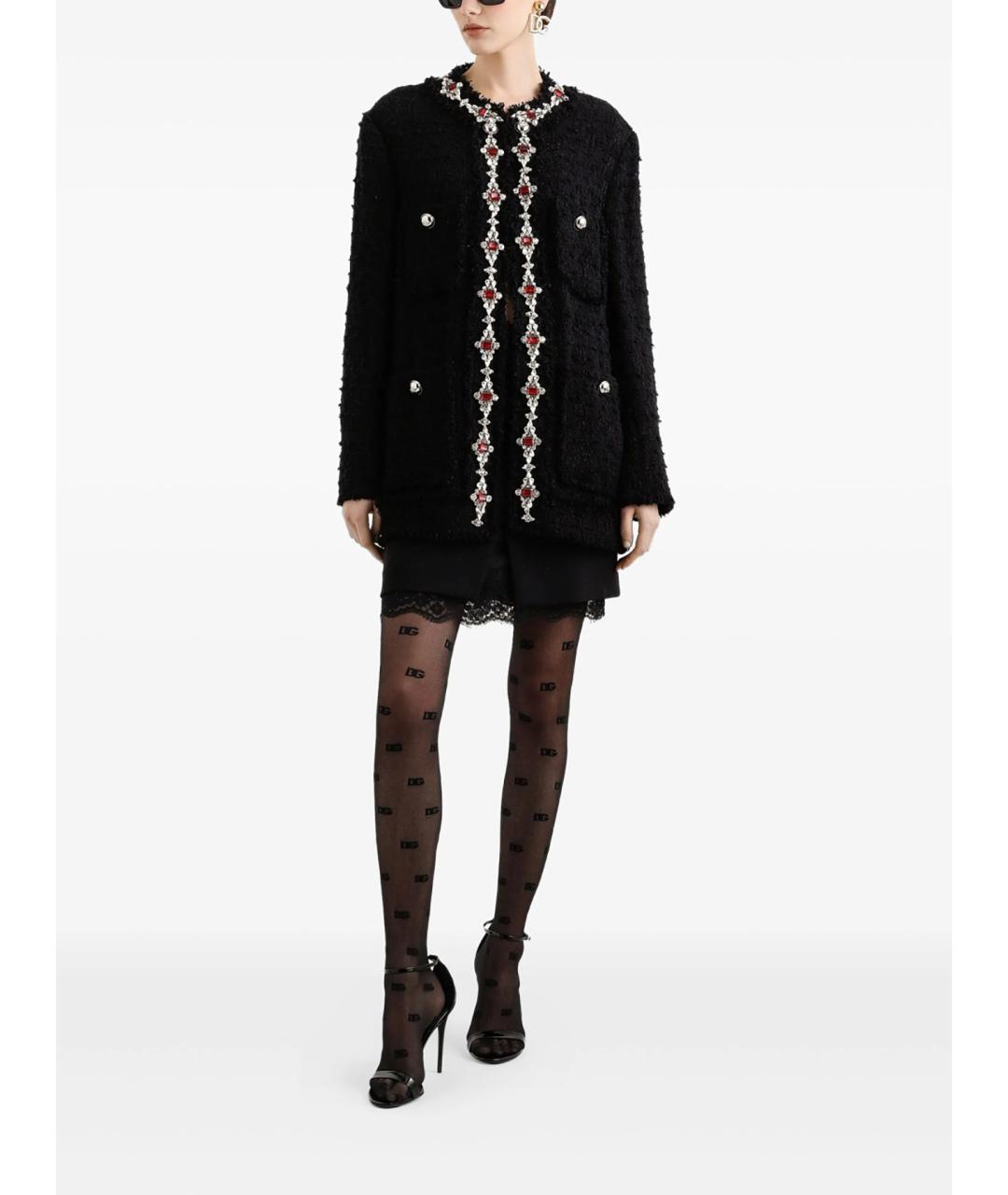 DOLCE&GABBANA Черная шелковая юбка миди, фото 2