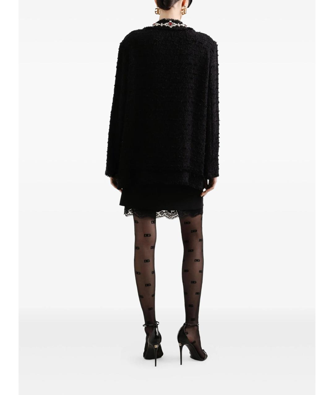 DOLCE&GABBANA Черная шелковая юбка миди, фото 3