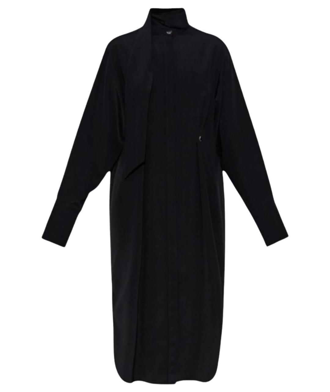 SPORTMAX Черное шелковое повседневное платье, фото 1