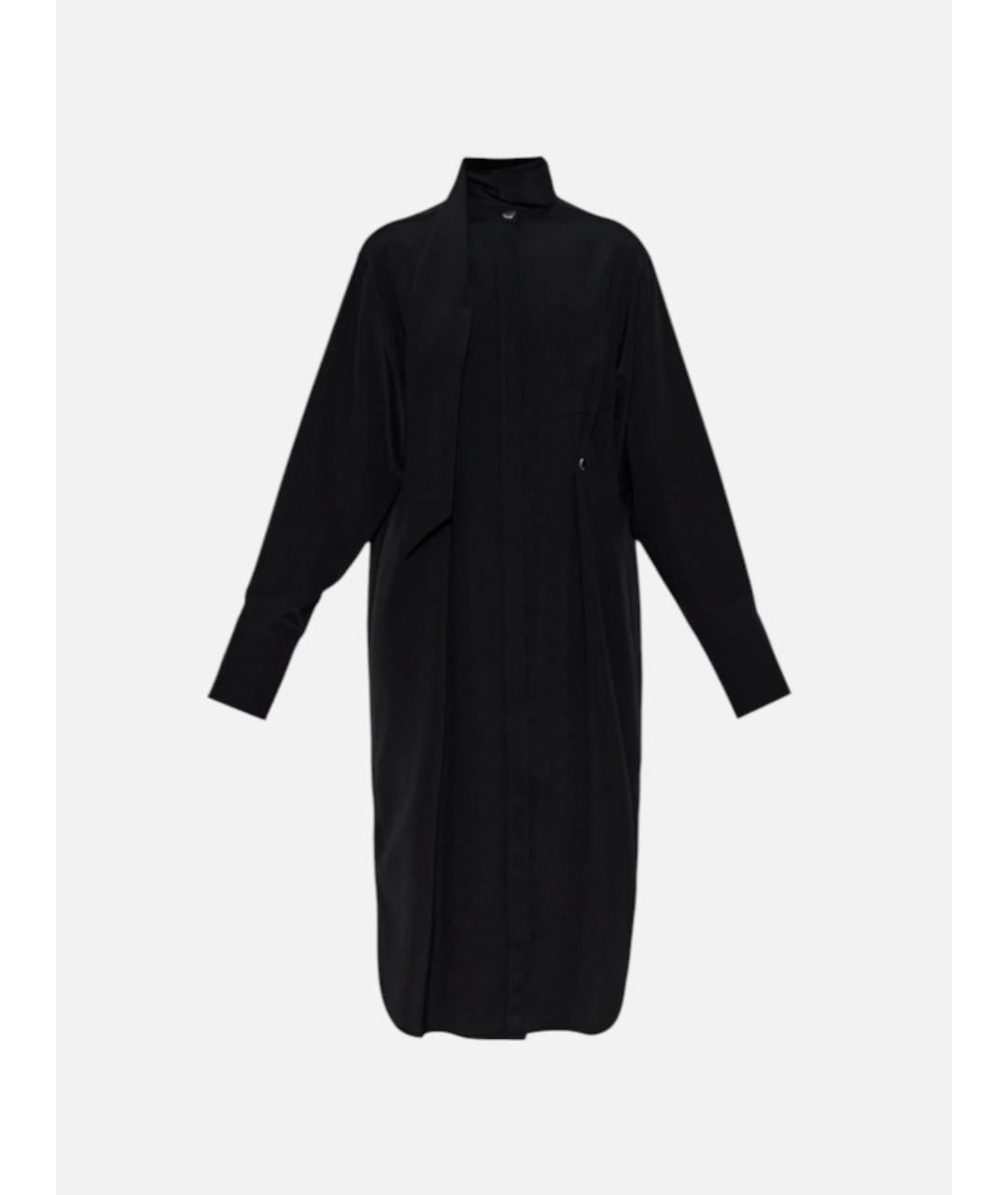 SPORTMAX Черное шелковое повседневное платье, фото 3