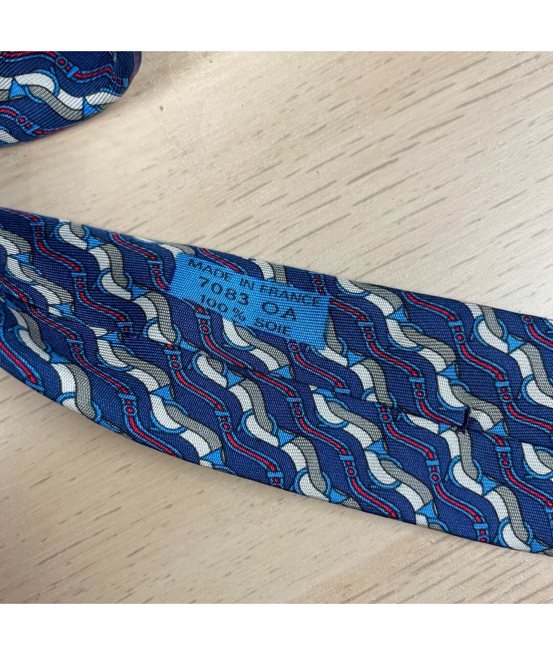 HERMES PRE-OWNED Синий шелковый галстук, фото 6