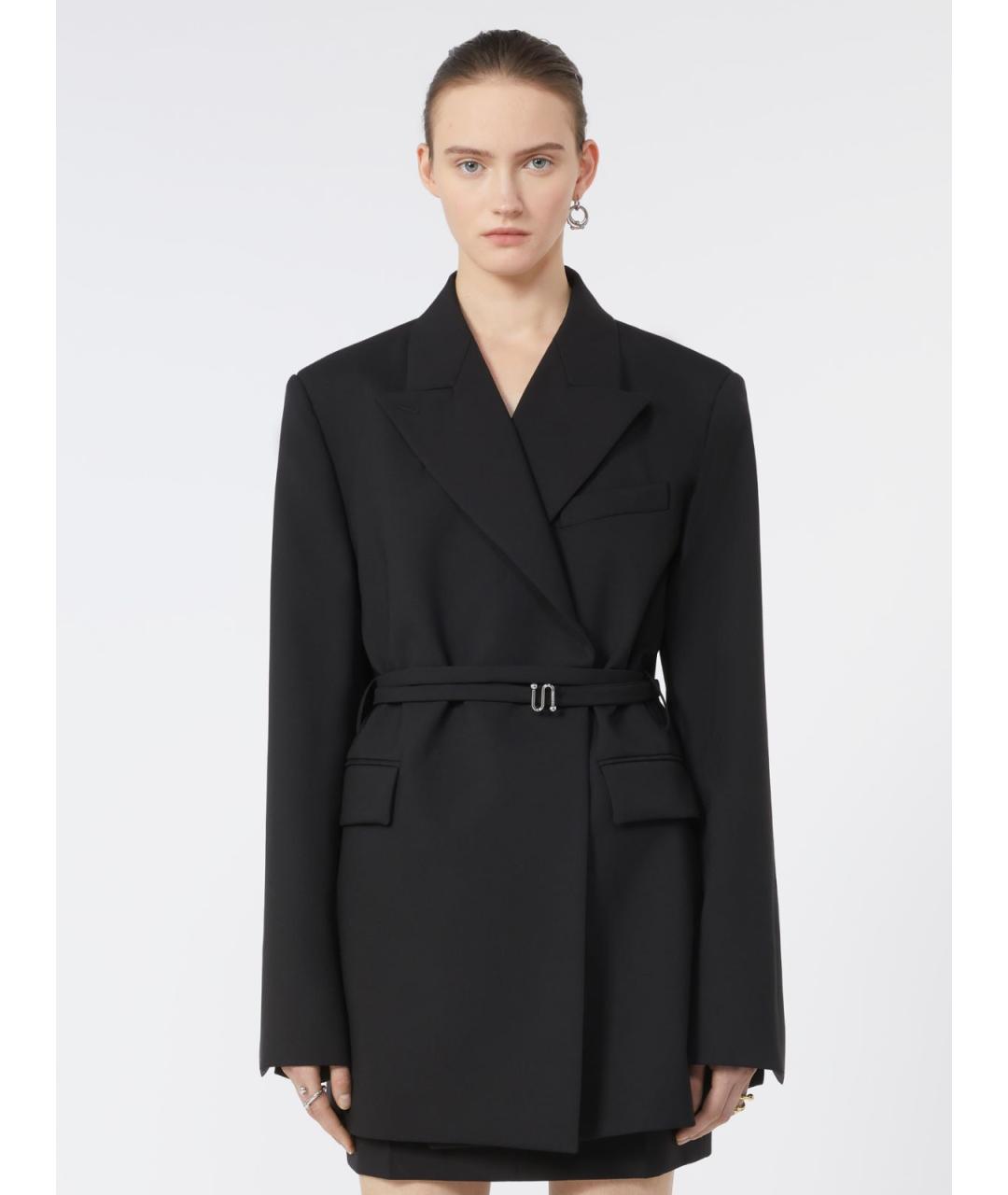 SPORTMAX Черный шерстяной жакет/пиджак, фото 4