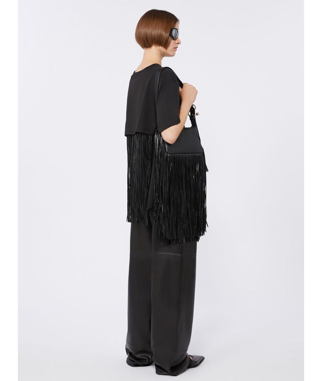 SPORTMAX Черная хлопковая футболка, фото 4