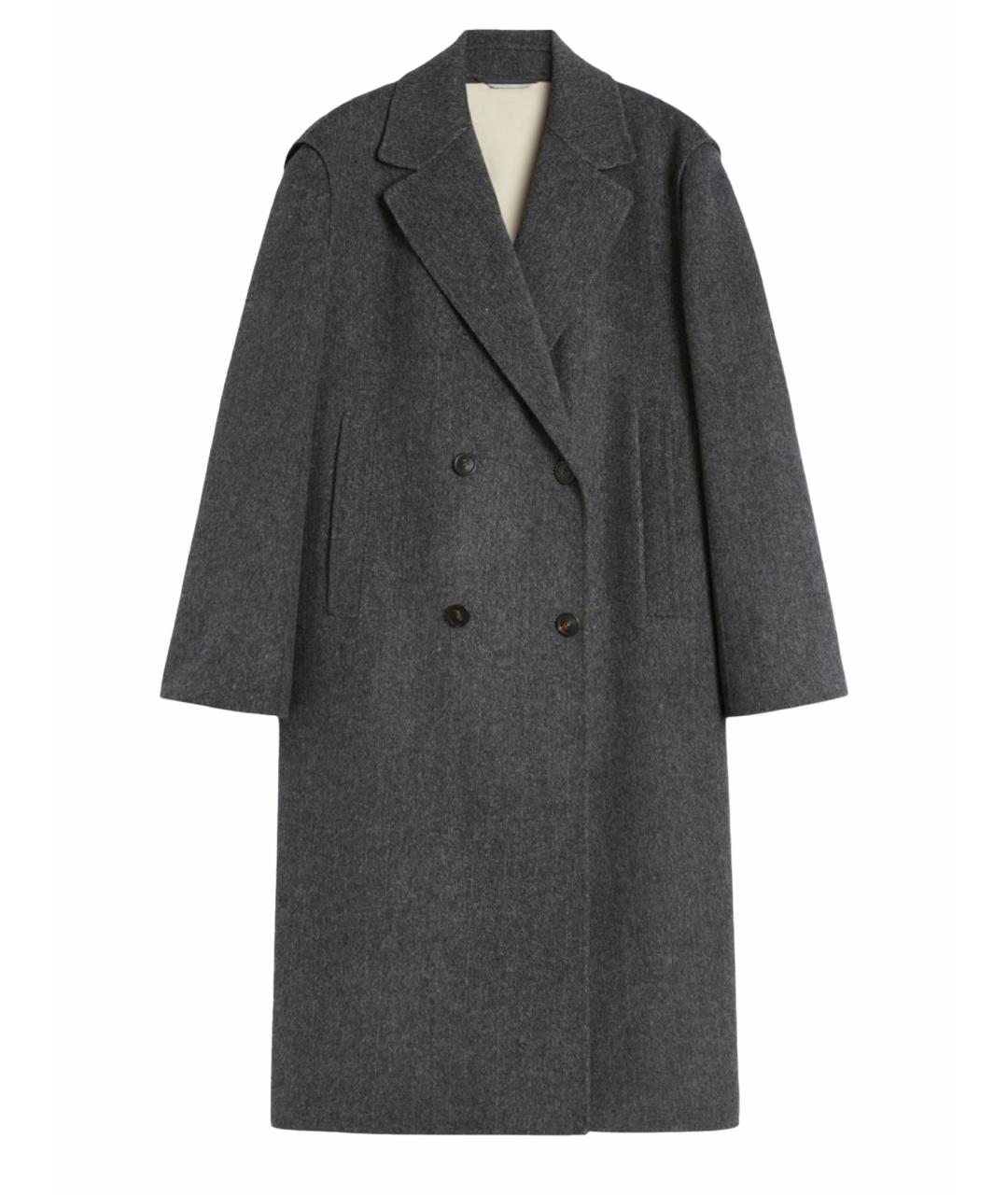WEEKEND MAX MARA Антрацитовое шерстяное пальто, фото 1