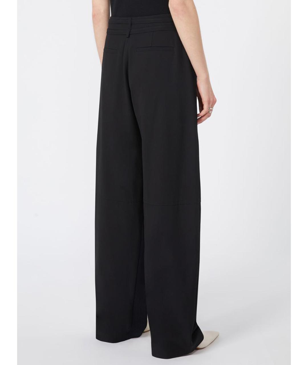SPORTMAX Черные хлопковые брюки широкие, фото 4
