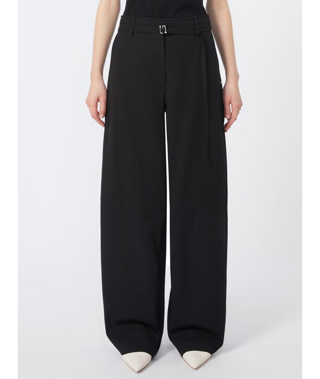 SPORTMAX Черные хлопковые брюки широкие, фото 3