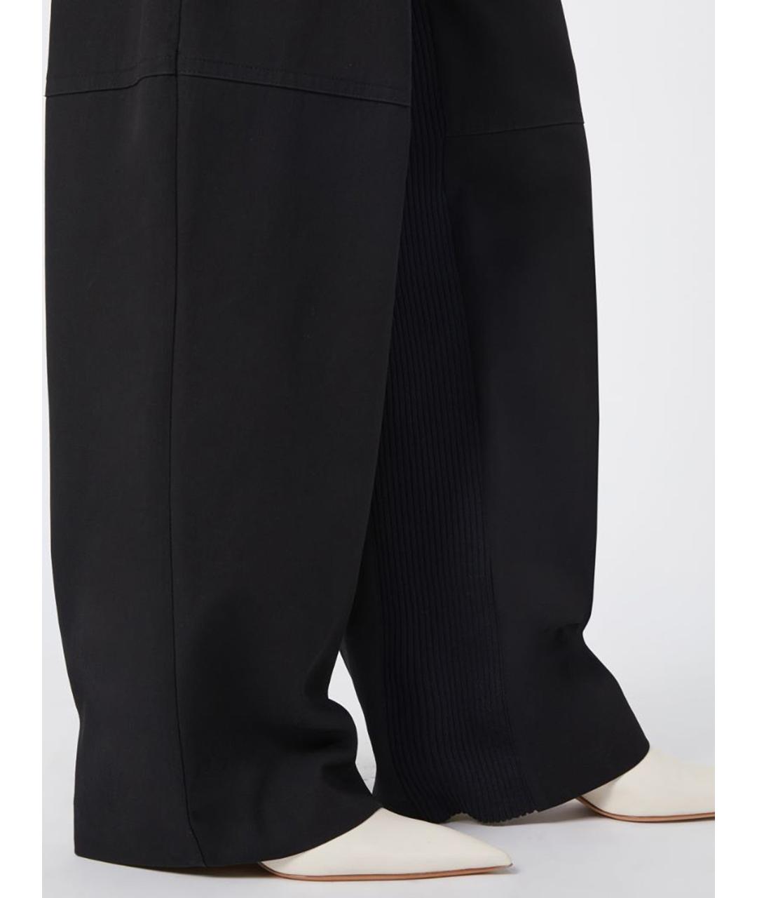 SPORTMAX Черные хлопковые брюки широкие, фото 5