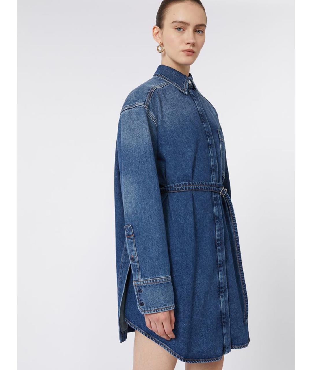 SPORTMAX Синяя хлопковая рубашка, фото 5