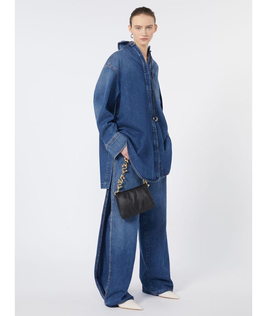 SPORTMAX Синяя хлопковая рубашка, фото 2