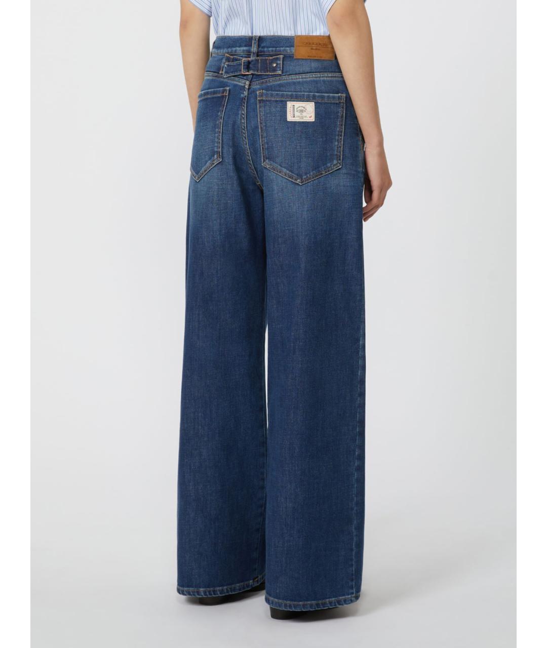 WEEKEND MAX MARA Синие хлопковые прямые джинсы, фото 3