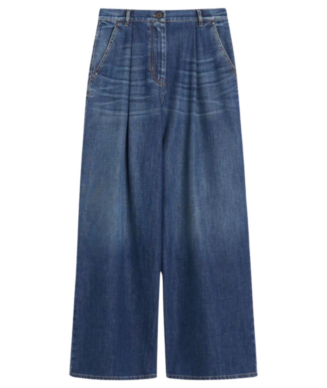 WEEKEND MAX MARA Синие хлопковые прямые джинсы, фото 1