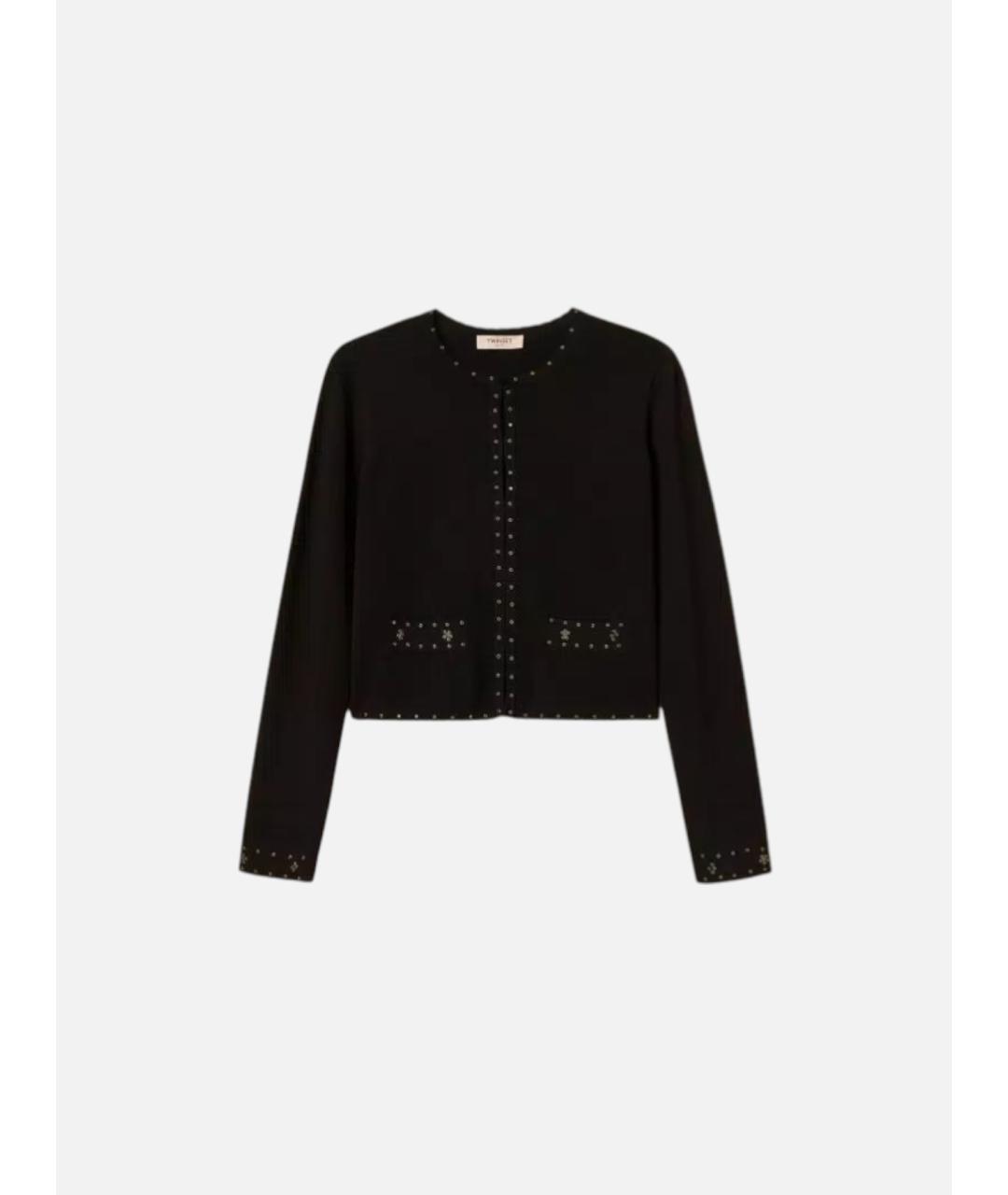 TWIN-SET Черный вискозный кардиган, фото 6