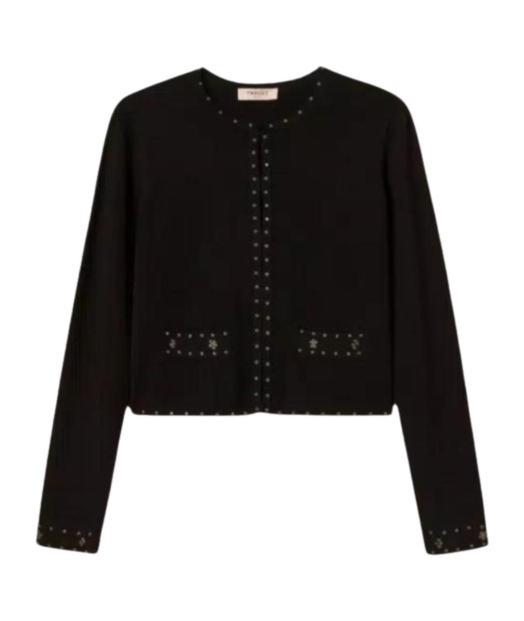 TWIN-SET Черный вискозный кардиган, фото 1