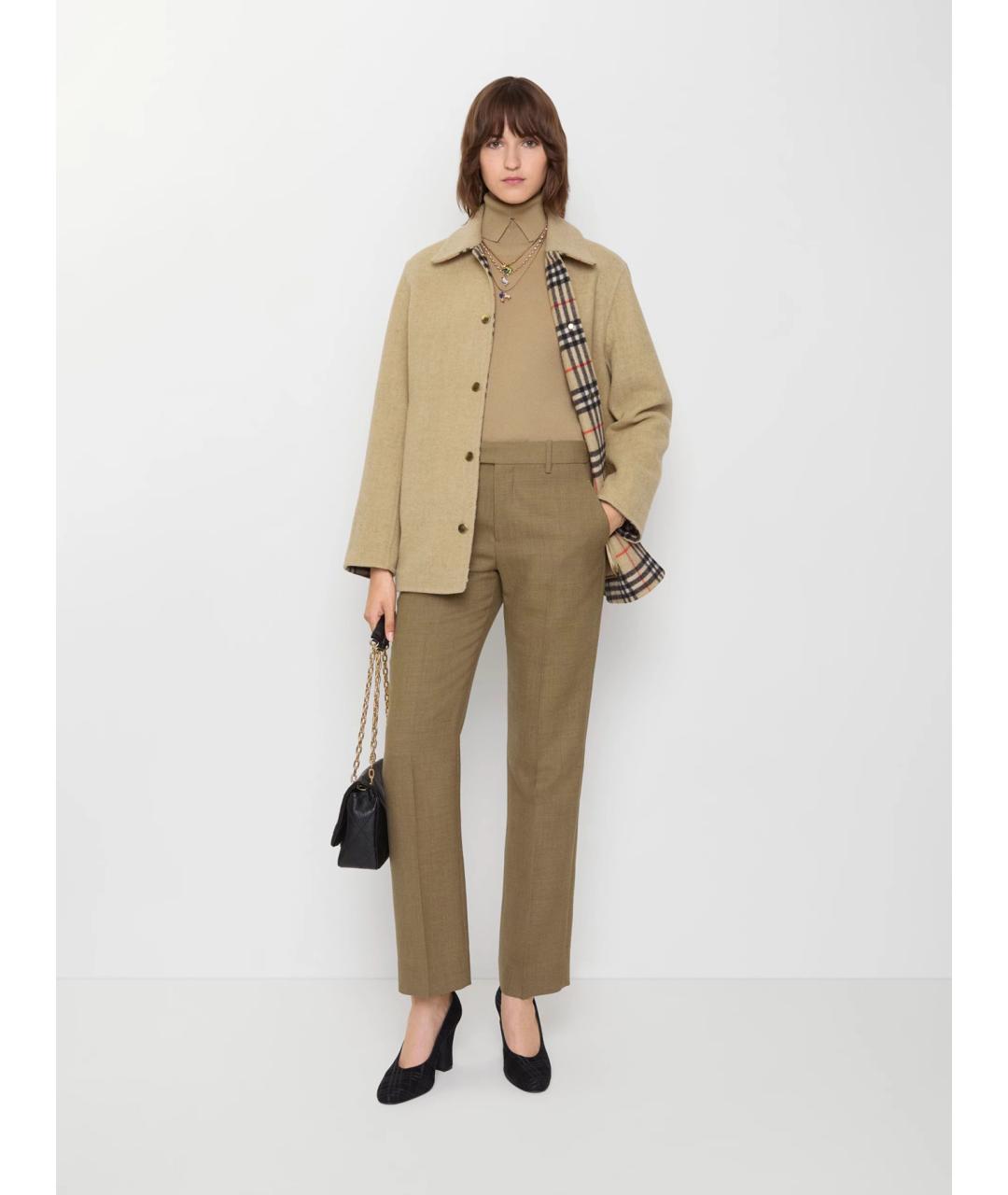 BURBERRY Бежевое шерстяное пальто, фото 2