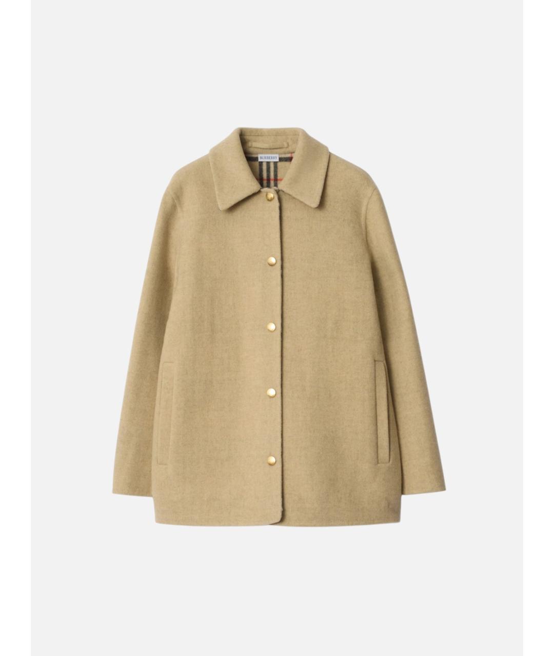BURBERRY Бежевое шерстяное пальто, фото 7