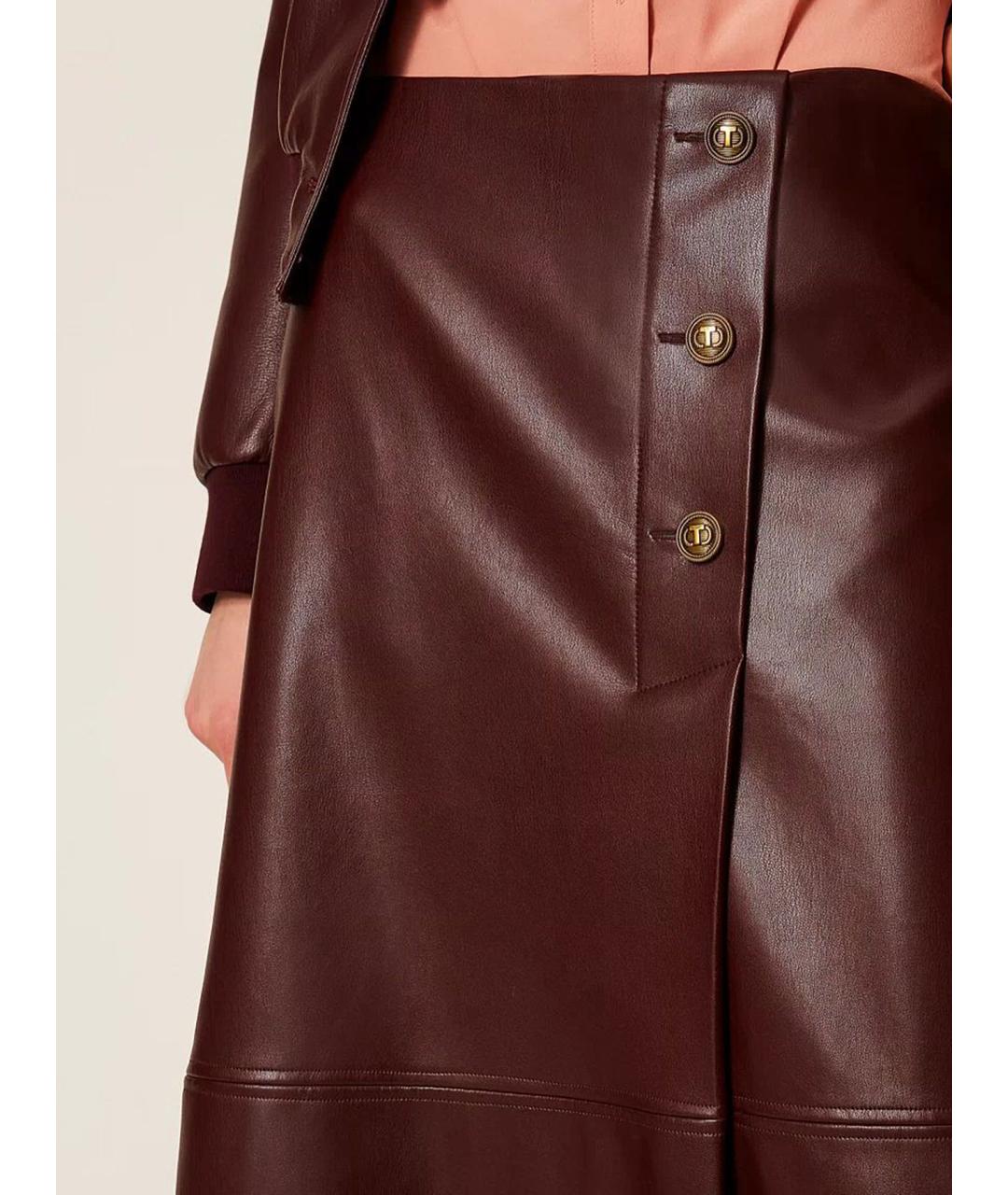 TWIN-SET Красная полиэстеровая юбка миди, фото 6