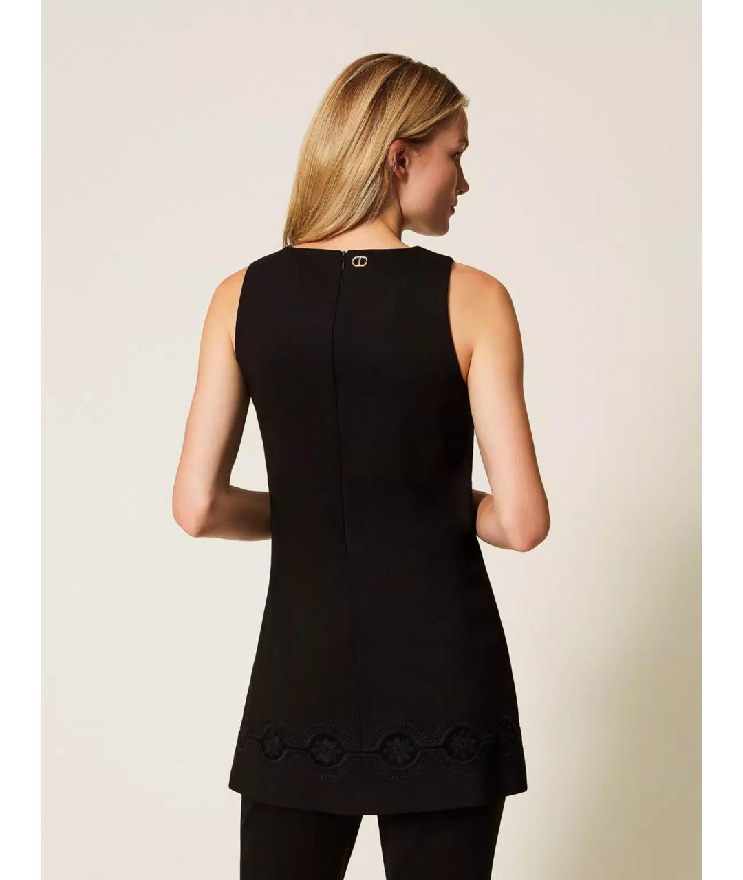 TWIN-SET Черная вискозная блузы, фото 5