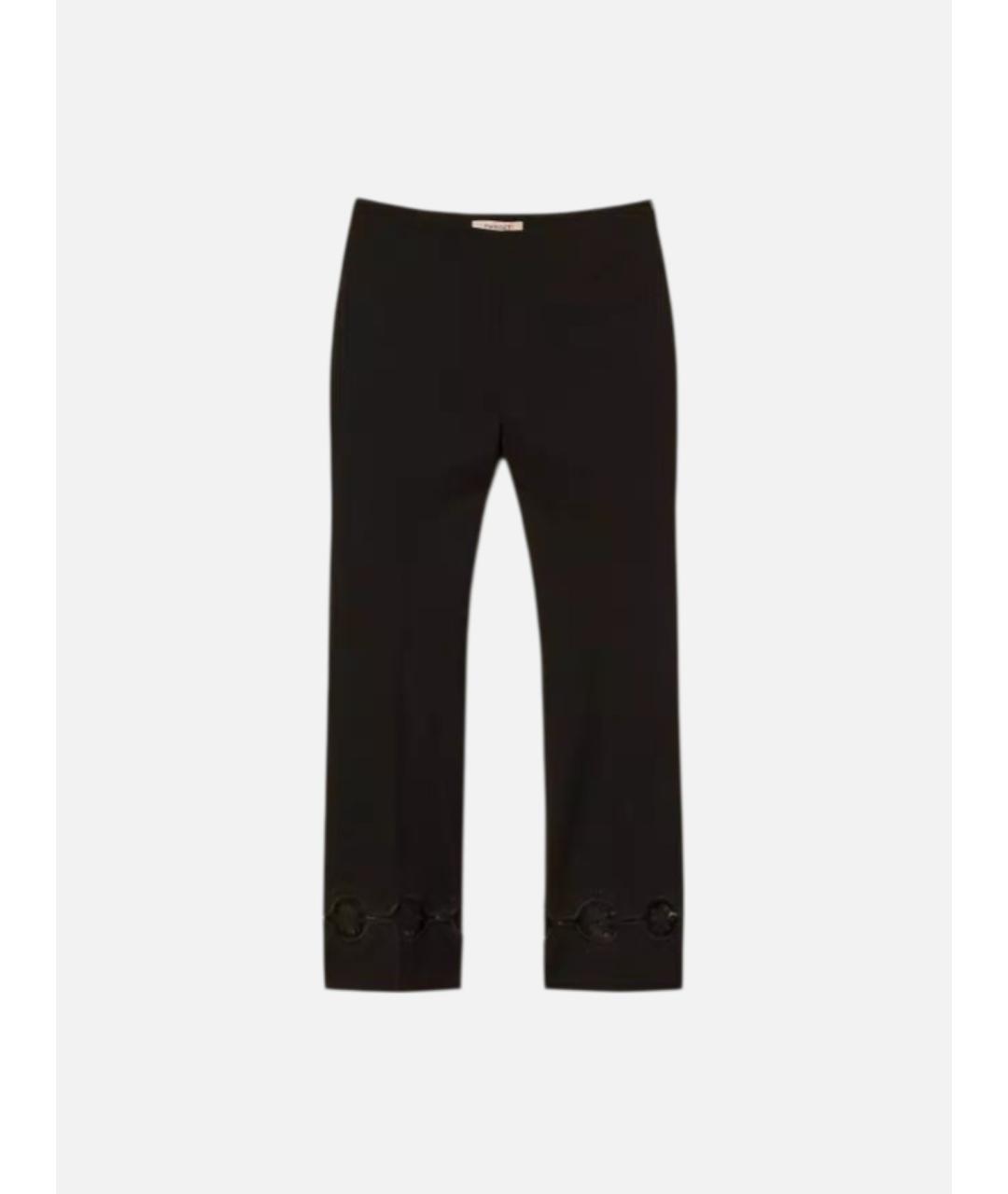TWIN-SET Черные вискозные прямые брюки, фото 7