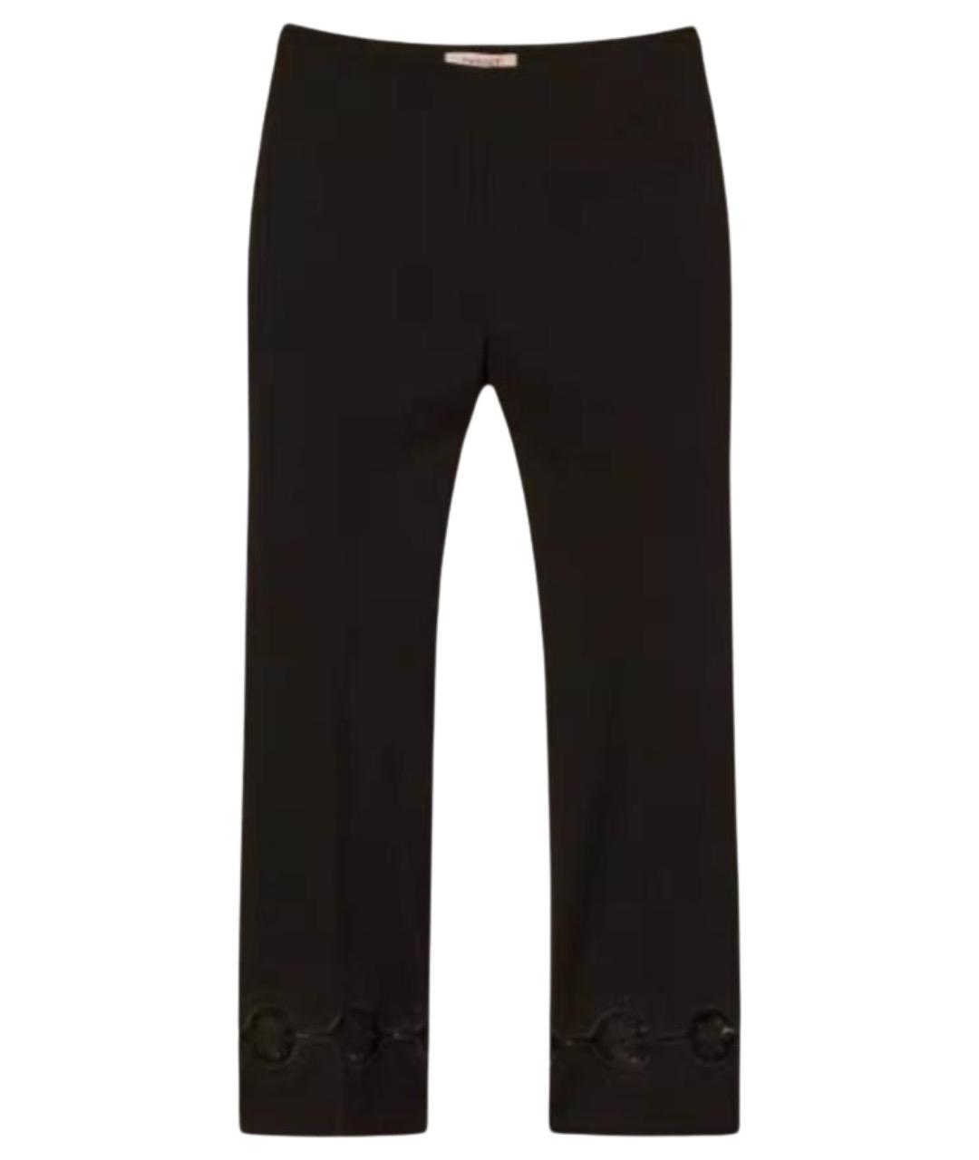 TWIN-SET Черные вискозные прямые брюки, фото 1