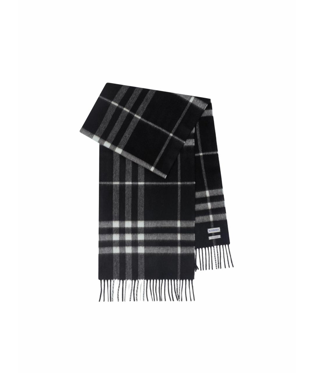 BURBERRY Черный кашемировый шарф, фото 1