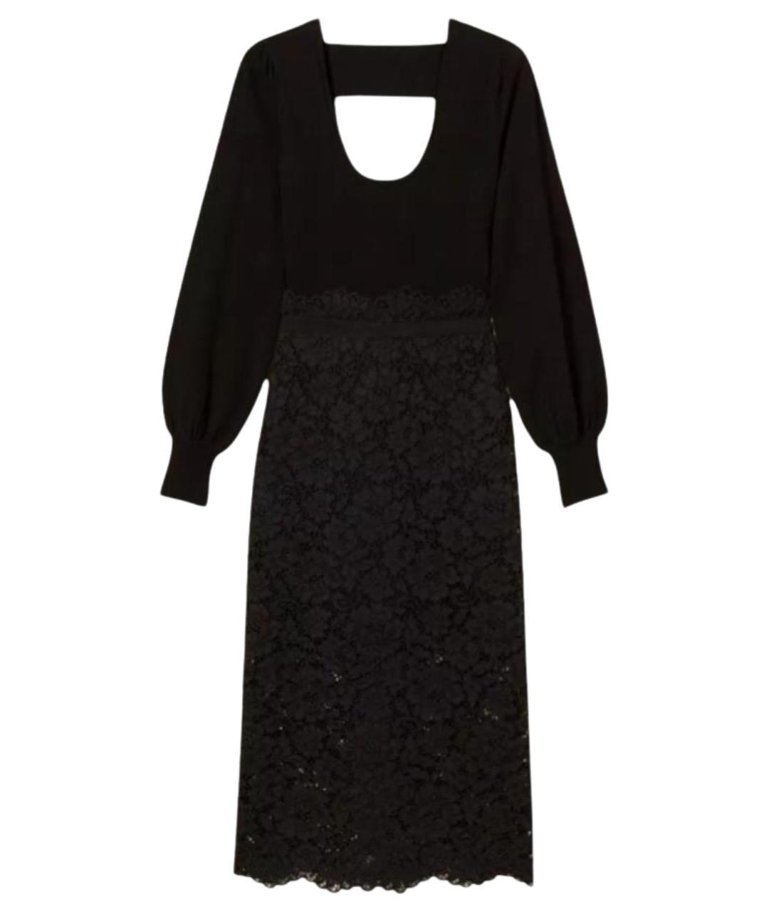 TWIN-SET Черное вискозное коктейльное платье, фото 1