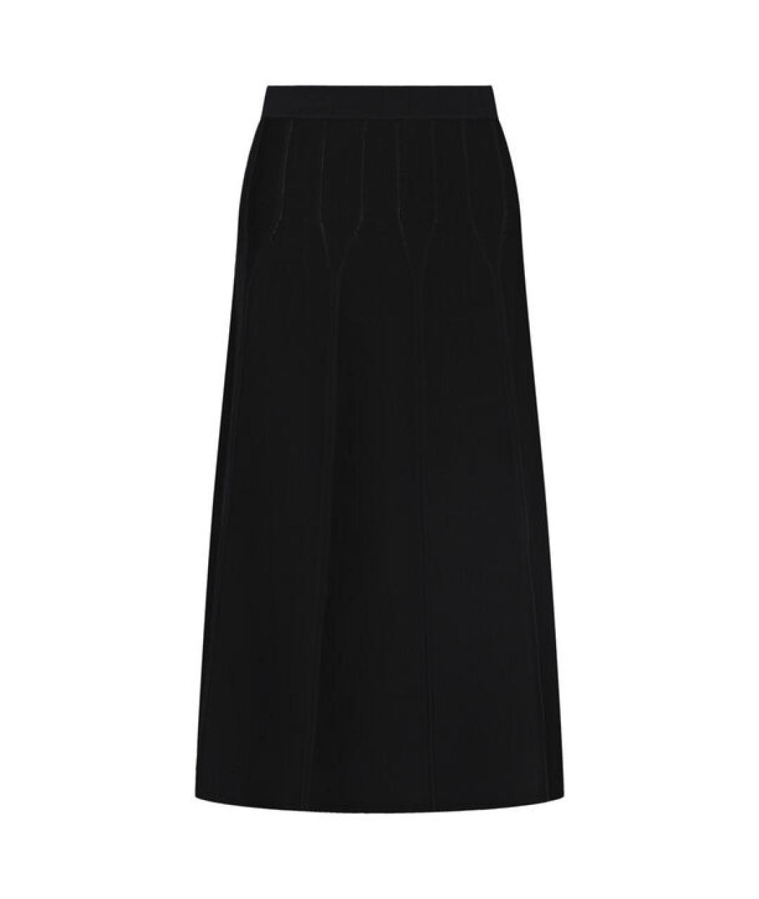 TWIN-SET Черная вискозная юбка миди, фото 1
