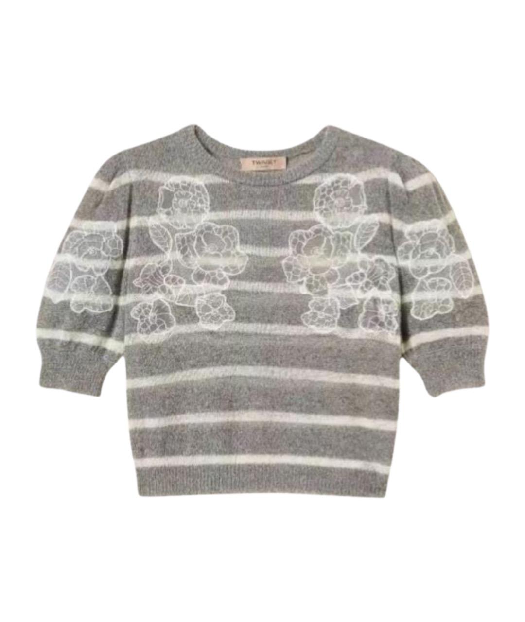 TWIN-SET Серый полиамидовый джемпер / свитер, фото 1