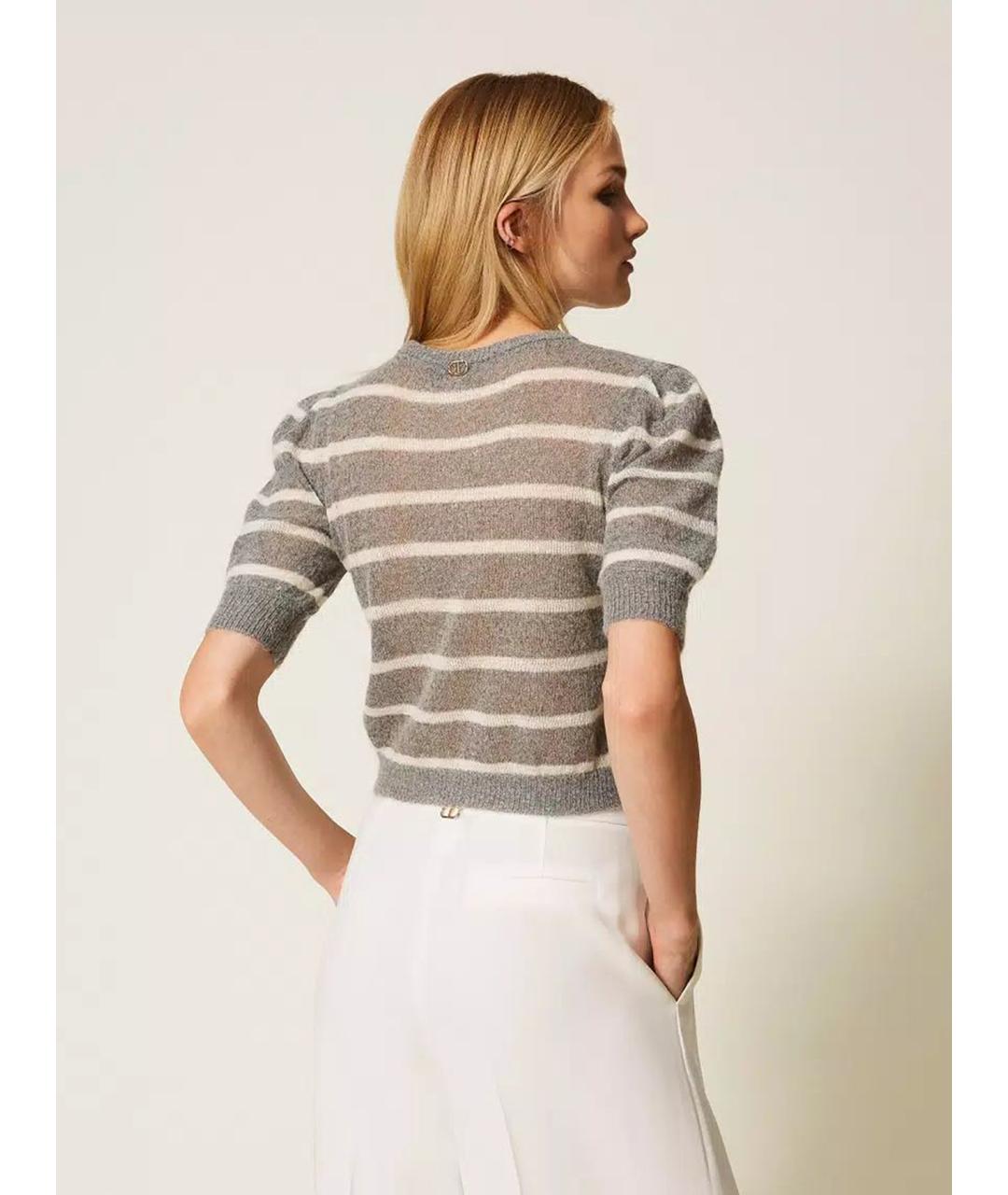 TWIN-SET Серый полиамидовый джемпер / свитер, фото 5