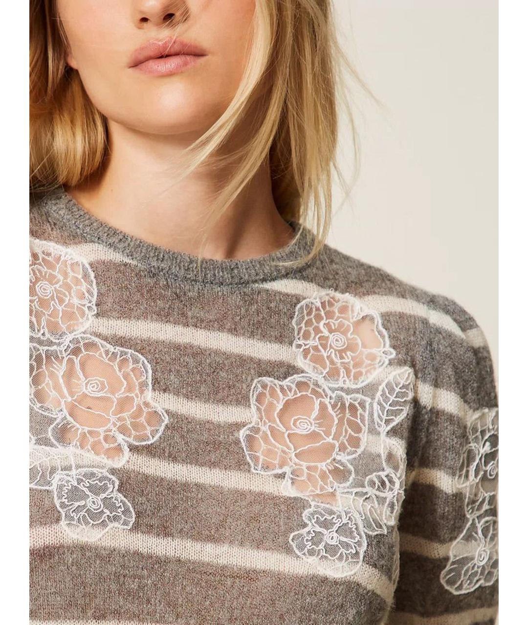 TWIN-SET Серый полиамидовый джемпер / свитер, фото 6