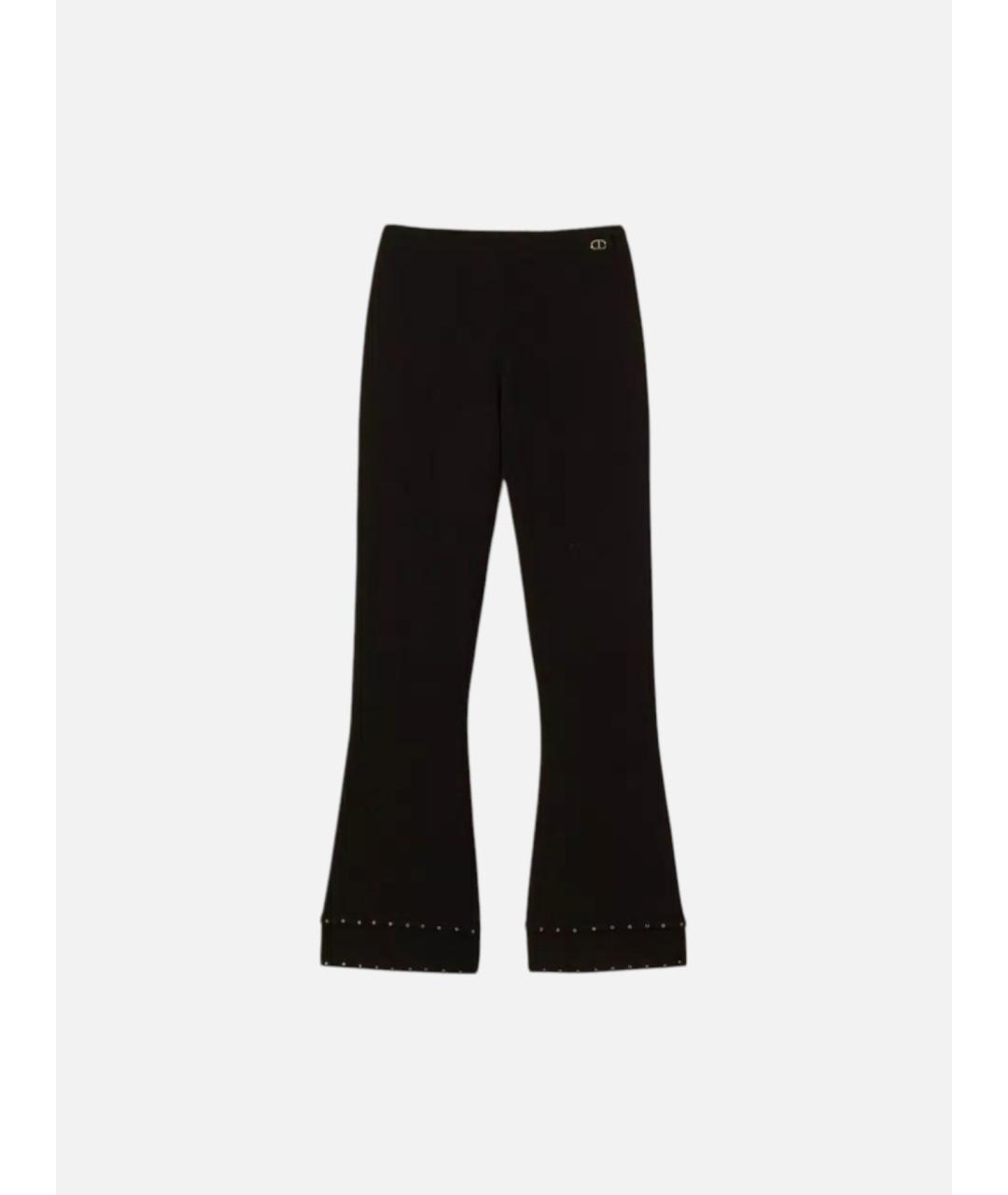 TWIN-SET Черные вискозные прямые брюки, фото 6