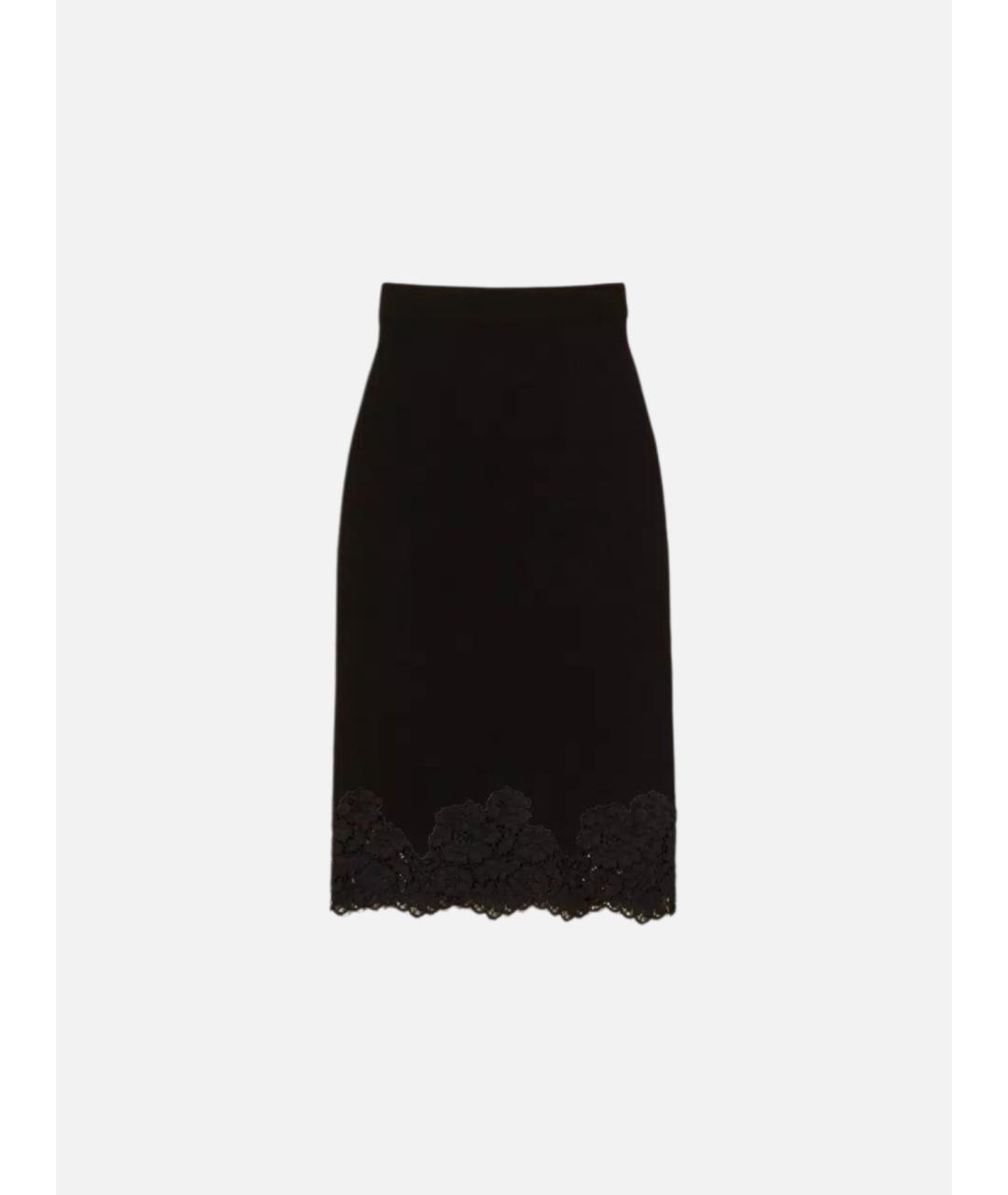 TWIN-SET Черная вискозная юбка миди, фото 1