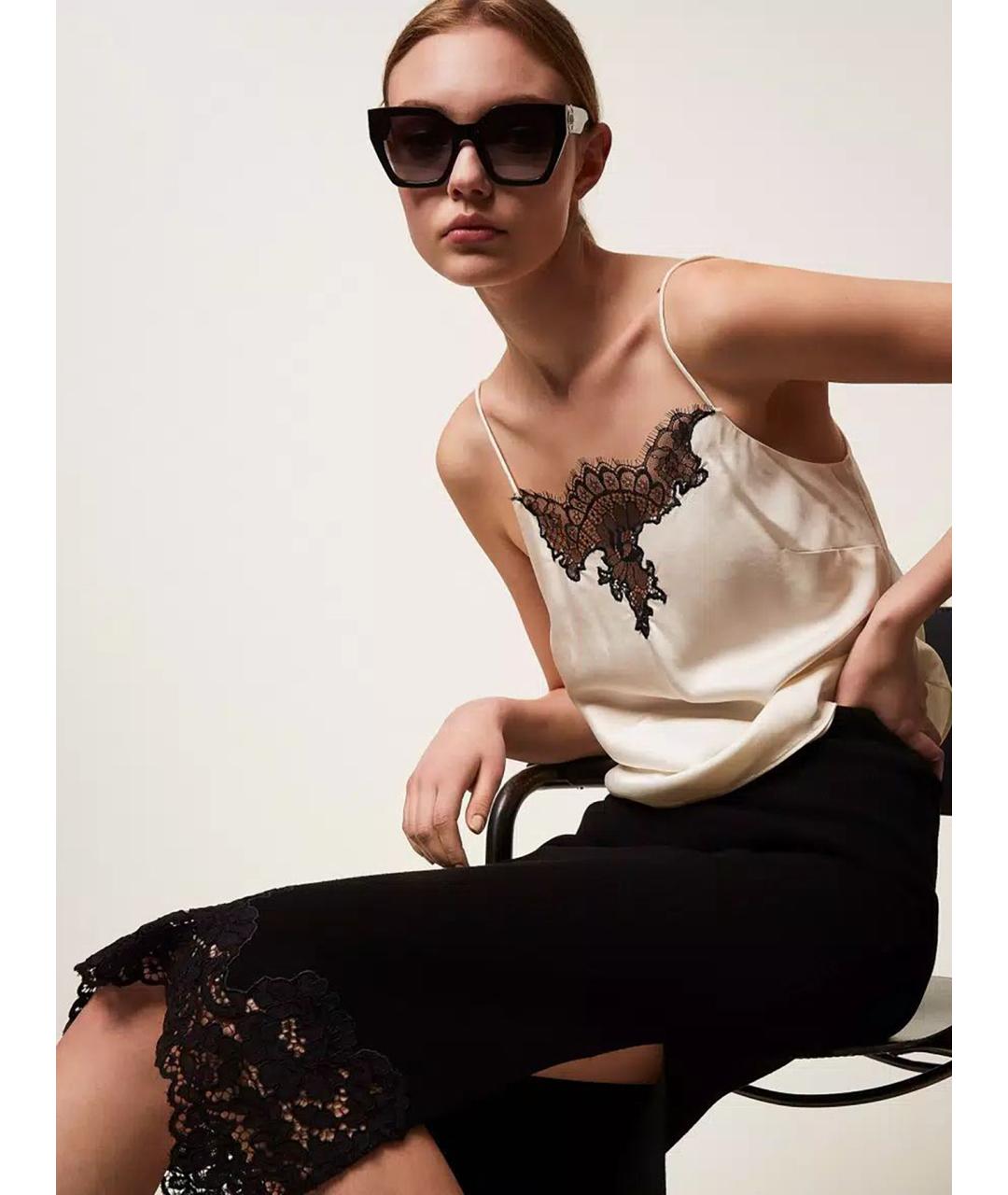 TWIN-SET Черная вискозная юбка миди, фото 6