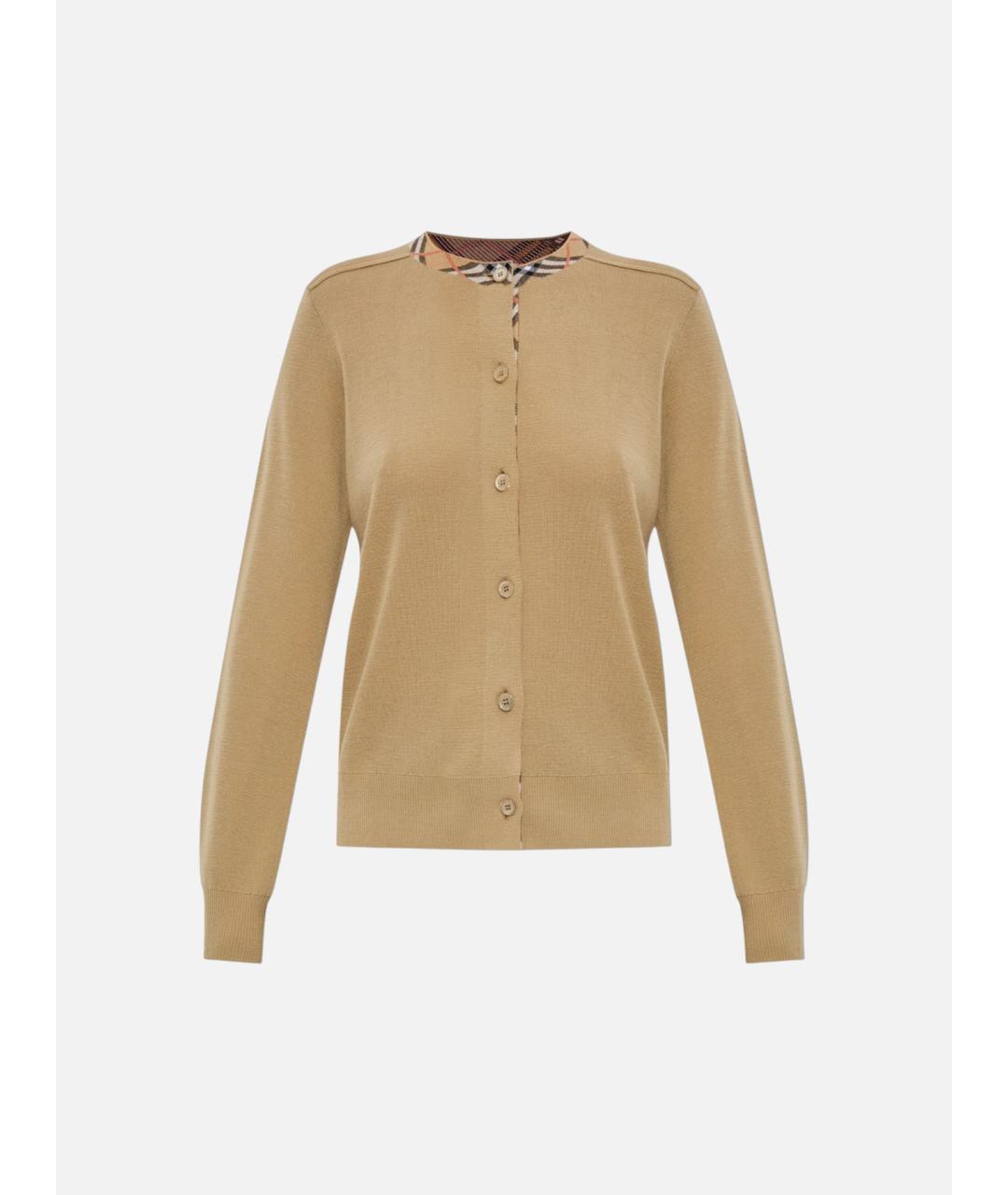 BURBERRY Бежевый шерстяной кардиган, фото 6