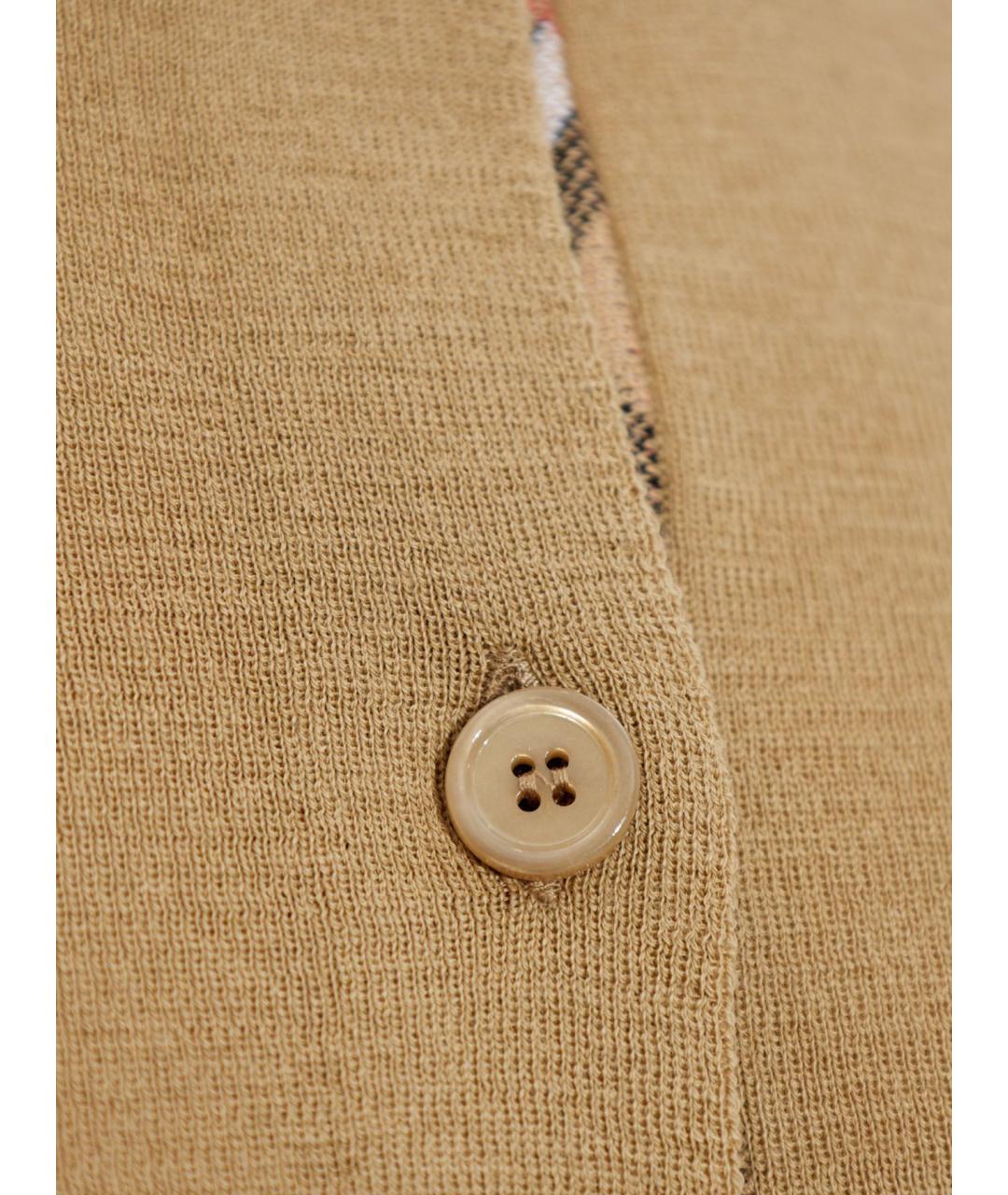 BURBERRY Бежевый шерстяной кардиган, фото 5