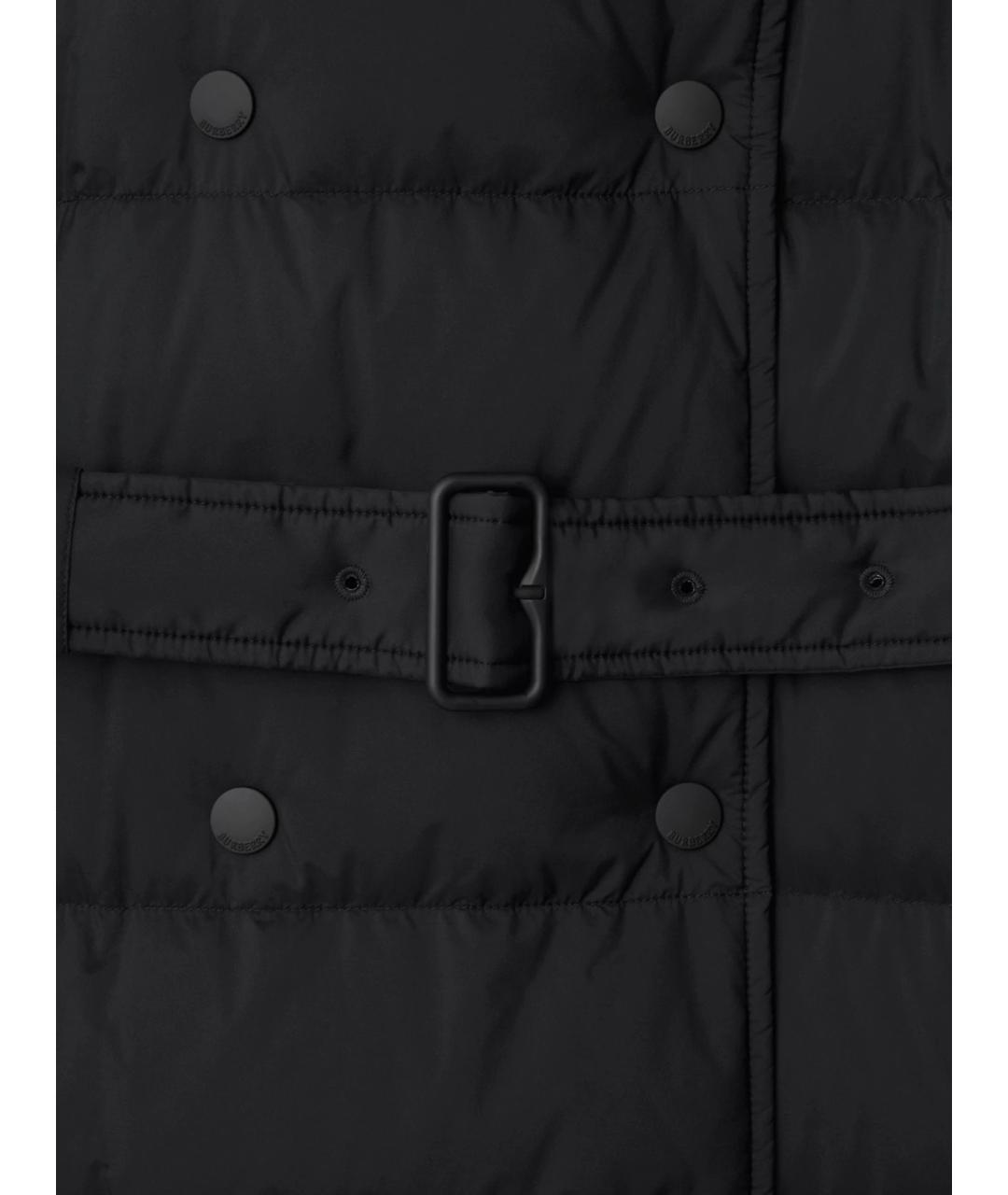 BURBERRY Черный полиамидовый пуховик, фото 4