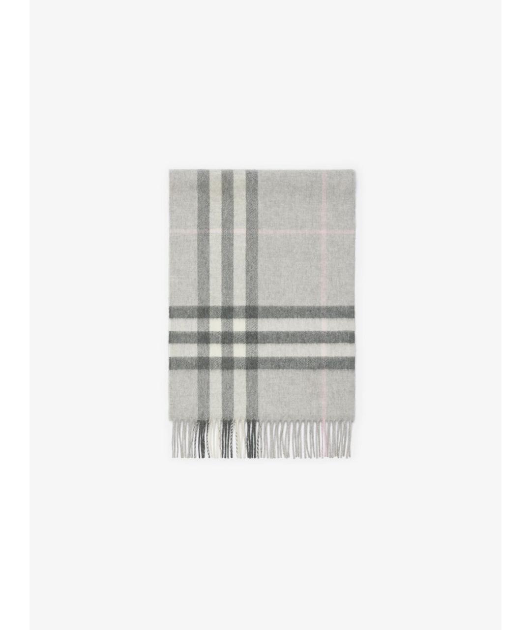 BURBERRY Серый кашемировый шарф, фото 4