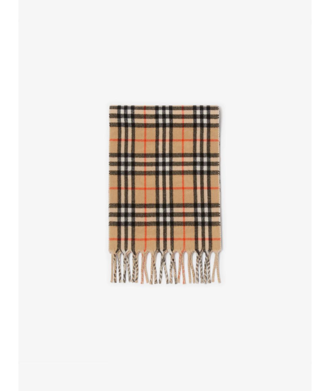 BURBERRY Бежевый кашемировый шарф, фото 5