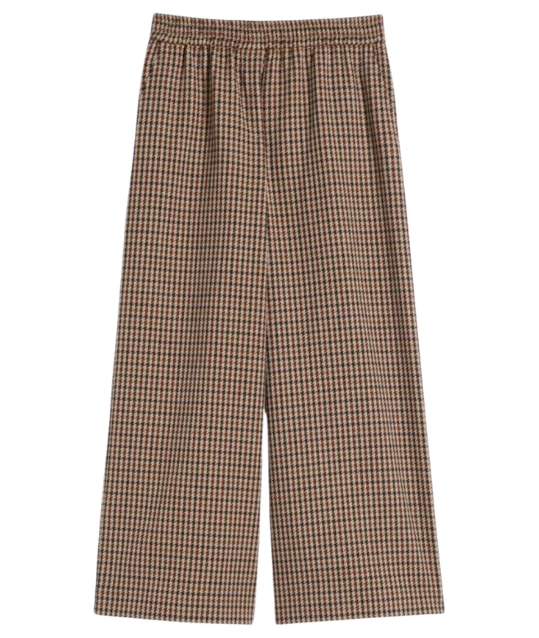WEEKEND MAX MARA Коричневые шерстяные брюки широкие, фото 1