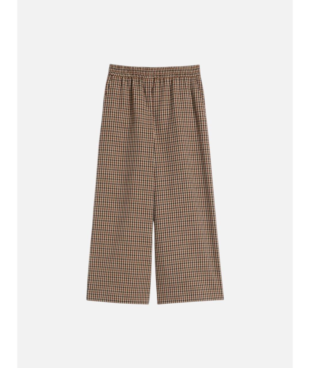WEEKEND MAX MARA Коричневые шерстяные брюки широкие, фото 5
