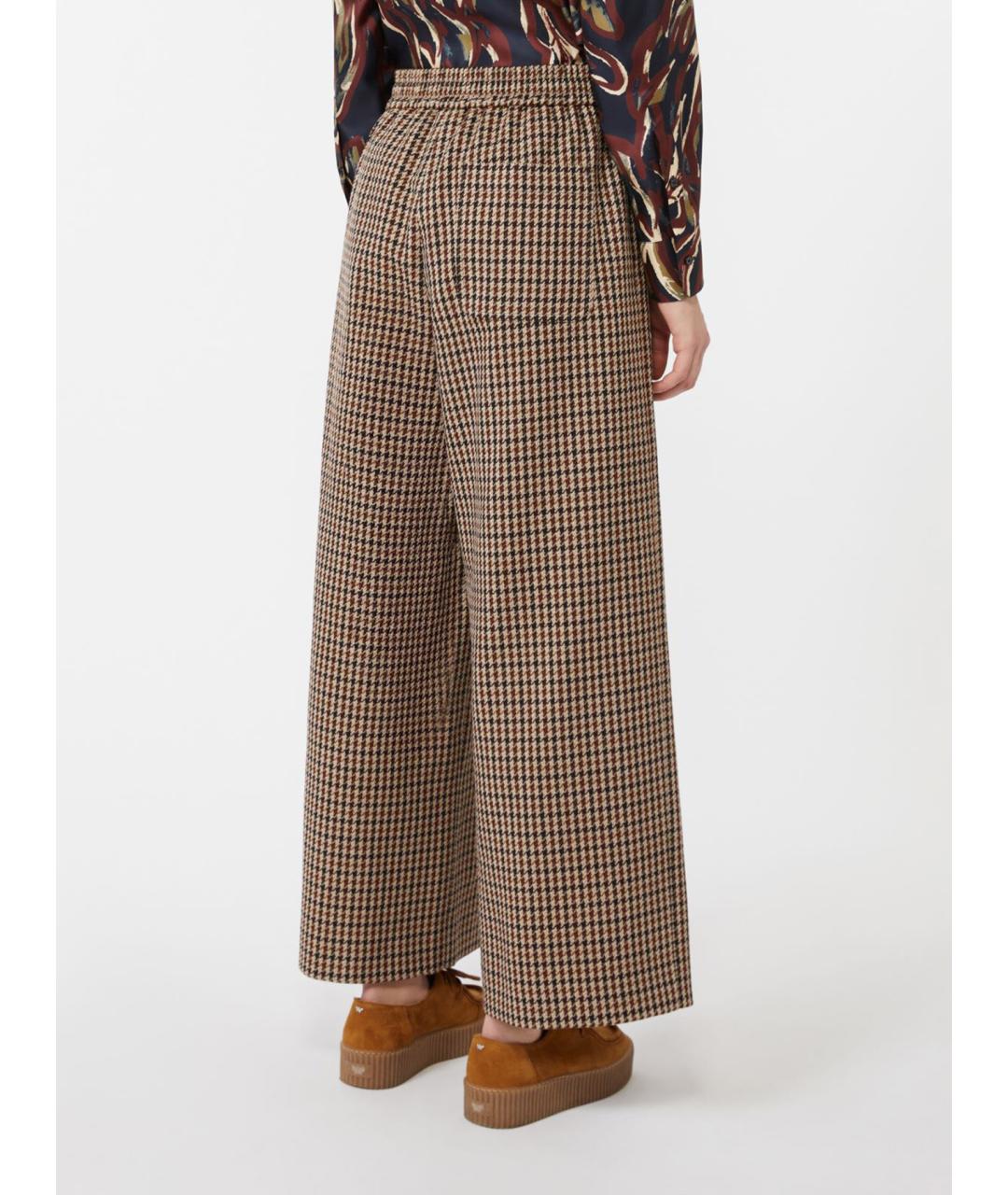 WEEKEND MAX MARA Коричневые шерстяные брюки широкие, фото 3