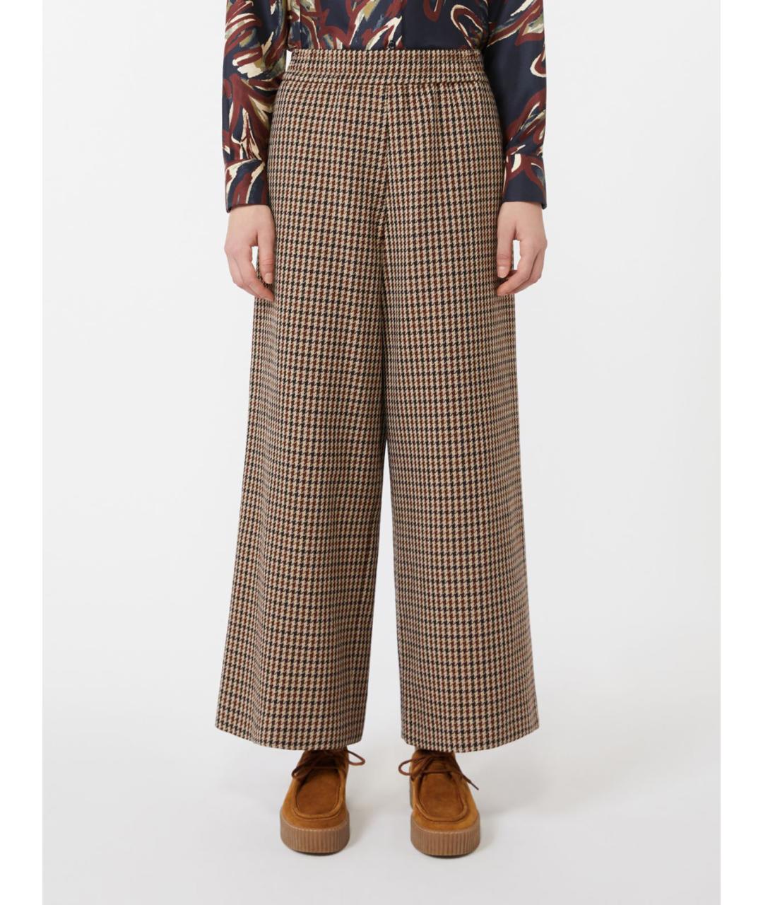 WEEKEND MAX MARA Коричневые шерстяные брюки широкие, фото 4