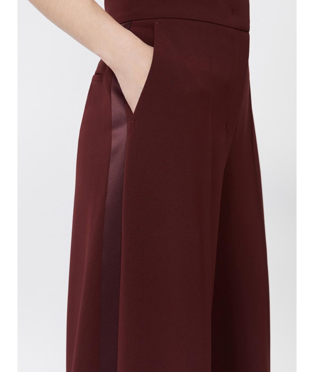 MAX MARA Бордовые ацетатные брюки широкие, фото 5