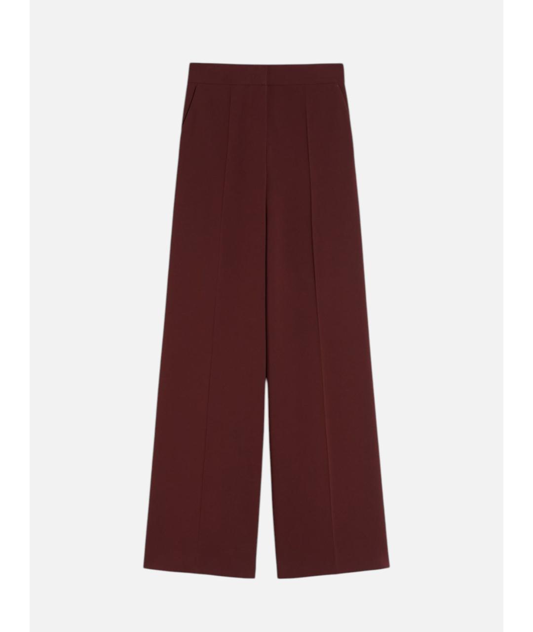 MAX MARA Бордовые ацетатные брюки широкие, фото 6