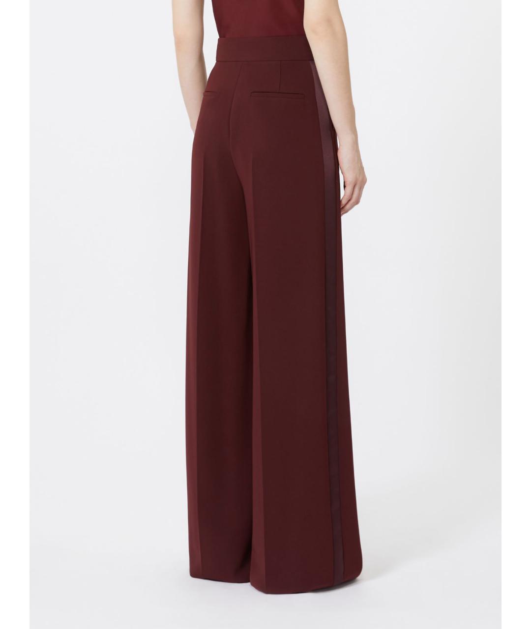 MAX MARA Бордовые ацетатные брюки широкие, фото 3