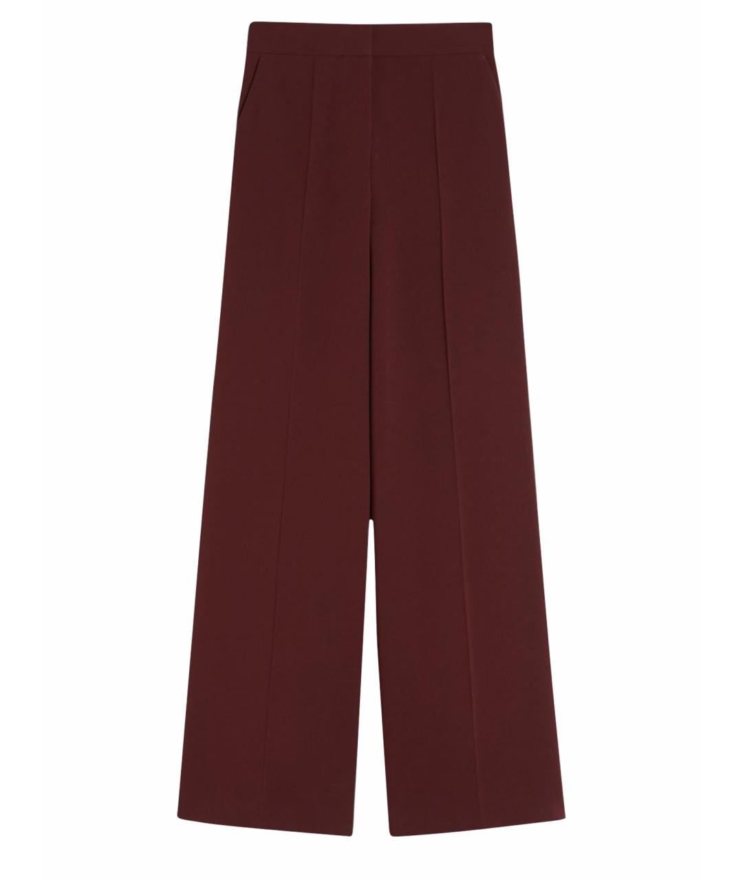 MAX MARA Бордовые ацетатные брюки широкие, фото 1